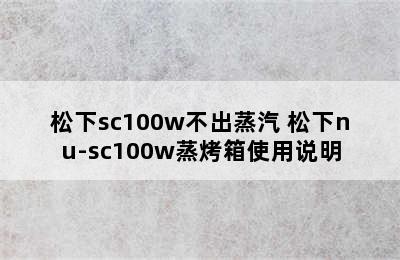 松下sc100w不出蒸汽 松下nu-sc100w蒸烤箱使用说明